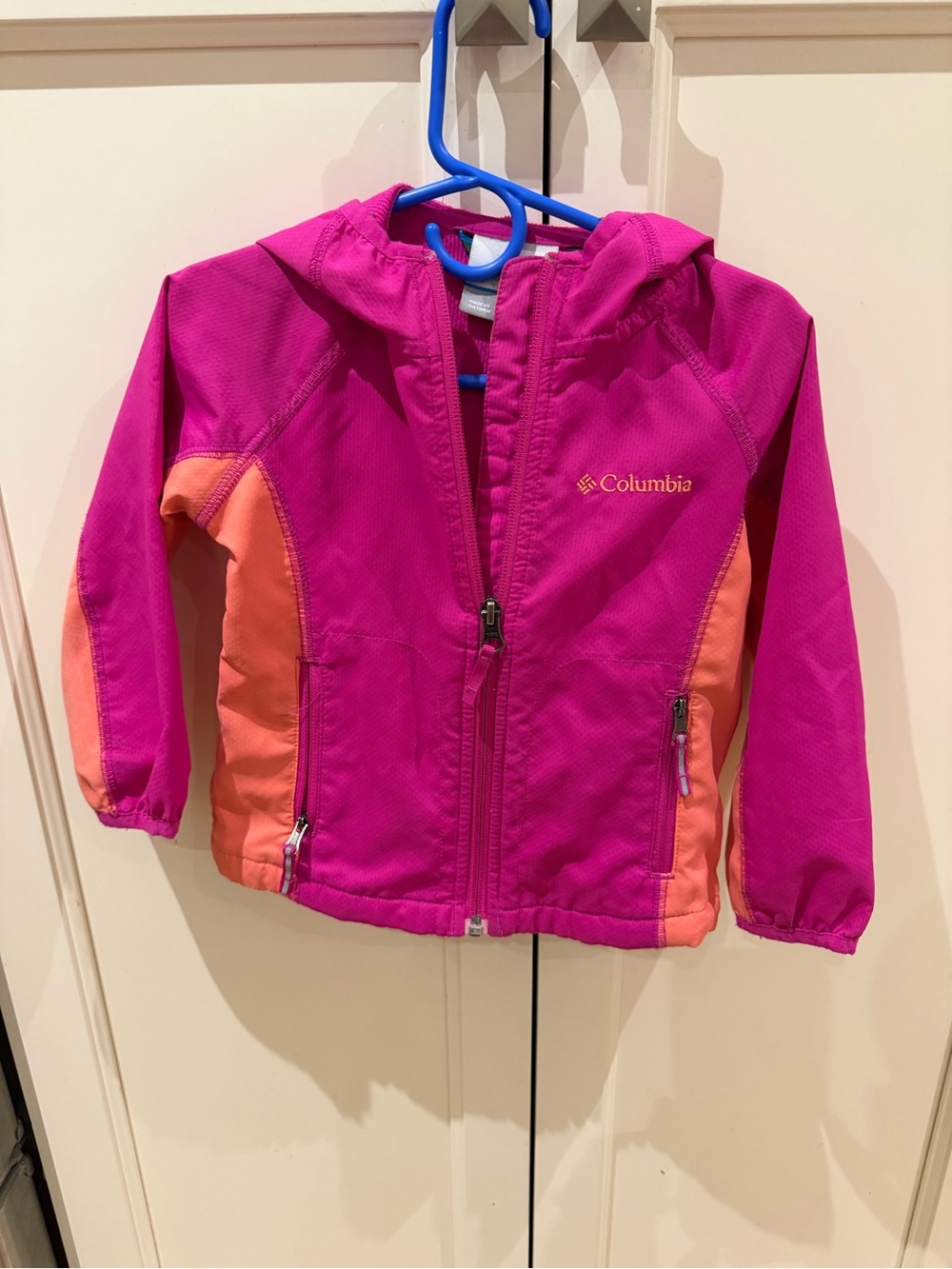 Columbia 2t Pink & Coral Hooded Shell Jacket